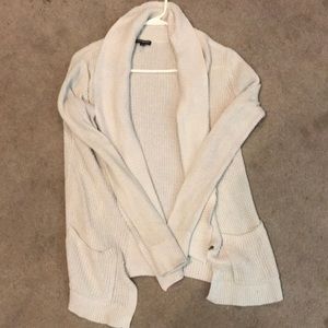 Tan Express open sweater with pockets